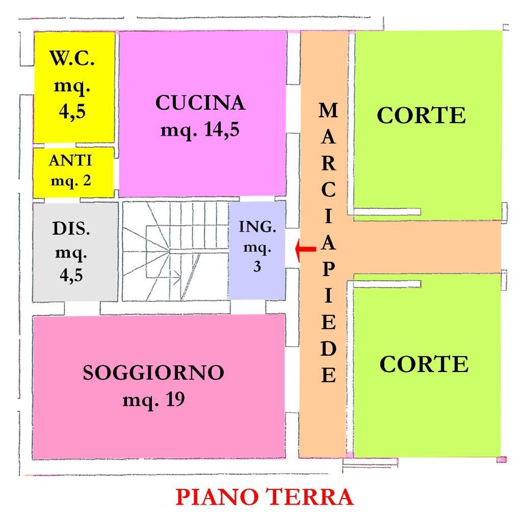 Vendita di una villetta a schiera a Mercato Saraceno, con cucina abitabile, due camere da letto, due bagni, garage, cantina, balcone e ingresso indipendente