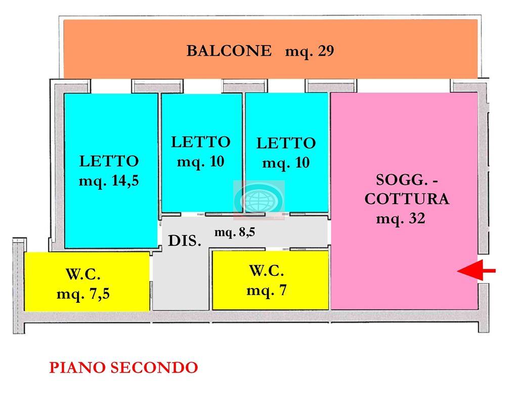 CESENA ( TORRE DEL MORO ) = appartamento NUOVO con 3 camere letto, AMPIO BALCONE, garage e posto auto