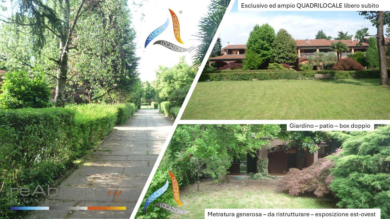 Esclusivo ed ampio QUADRILOCALE libero subito - giardino - esposizione est ovest - box doppio - da ristrutturare