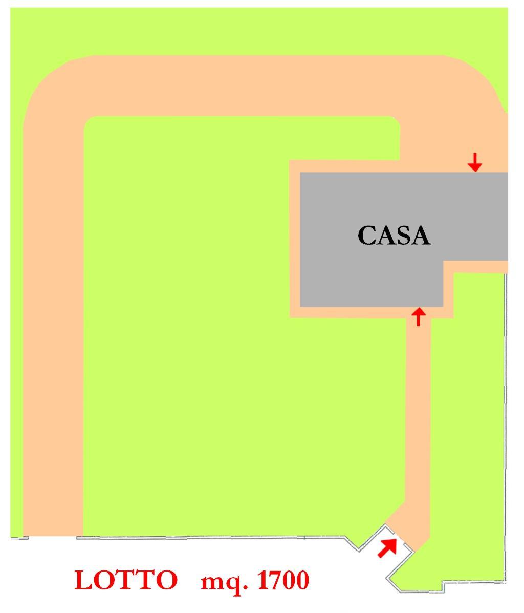 Cesena lato mare - PORZIONE DI BIFAMILIARE GREZZA con 1.550 mq. di GIARDINO e AMPI SPAZI INTERNI ( 4 camere da letto )