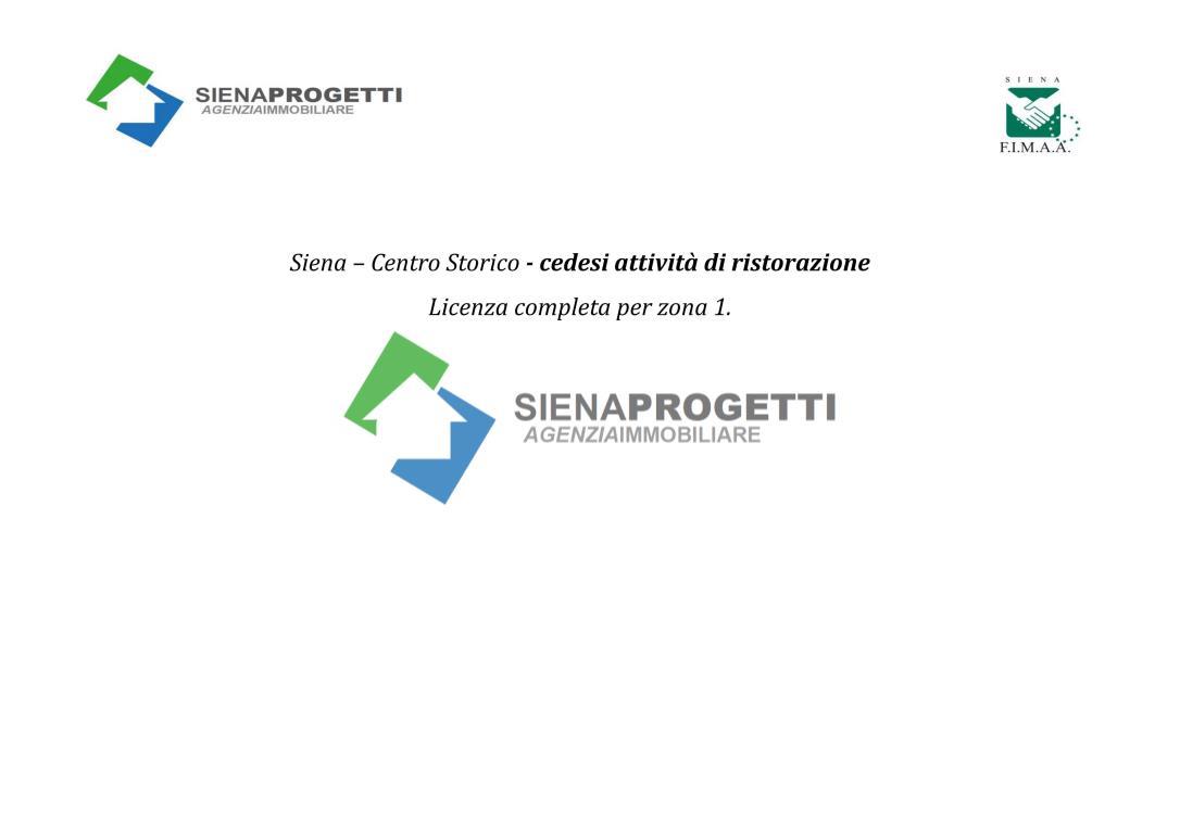 Siena centro storico  Vendesi attività di ristorazione con licenza completa zona 1  € 360.000