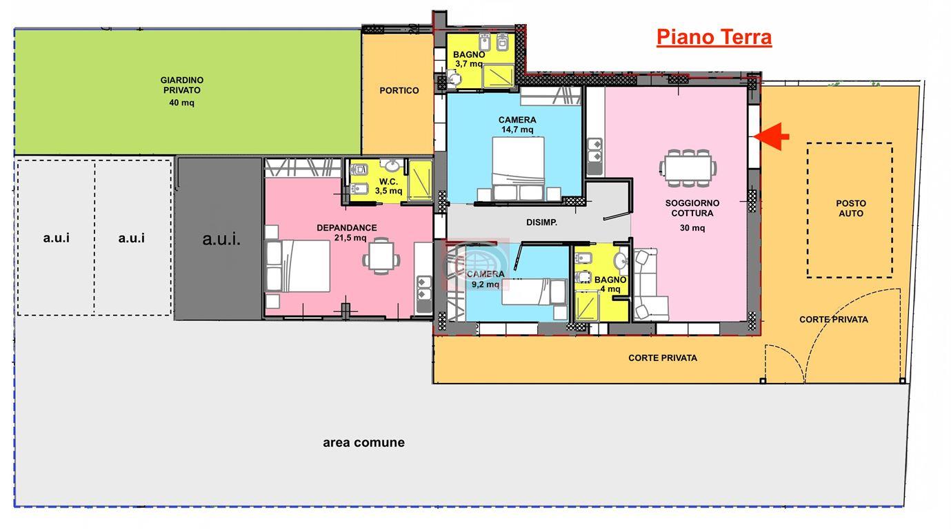 PINARELLA di CERVIA (AM110): elegante appartamento con giardino, corte privata con posto auto. Arredato.