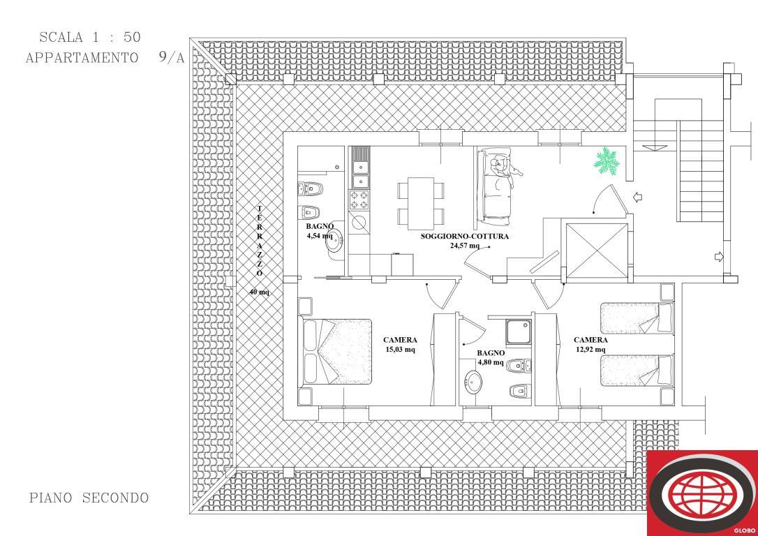 Vendita di un appartamento, ULTIMO PIANO, nuovo a Montiano, con due camere da letto, ampia zona giorno, garage e cantina