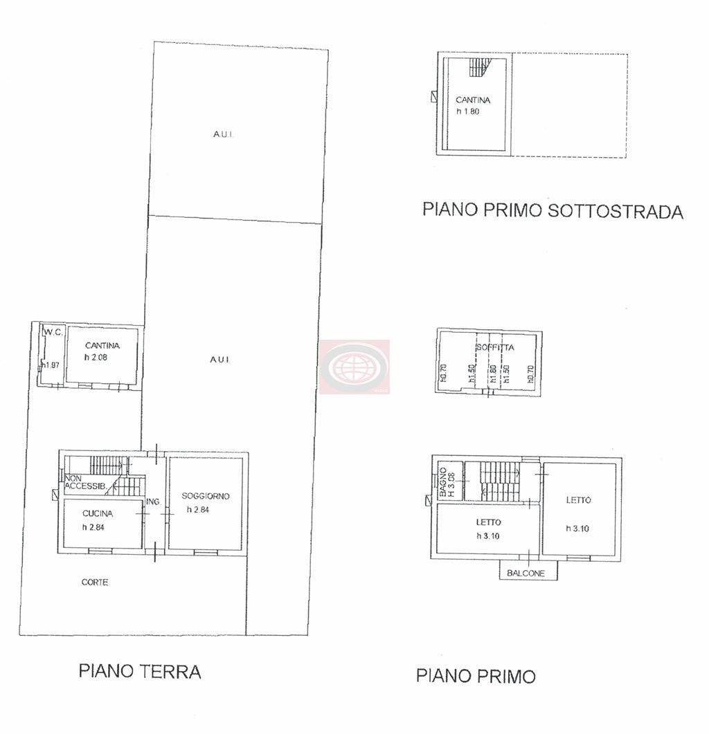 S. EGIDIO: su lotto di 430 mq. CASA SINGOLA DA RISTRUTTURARE con LABORATORIO di 70 mq.