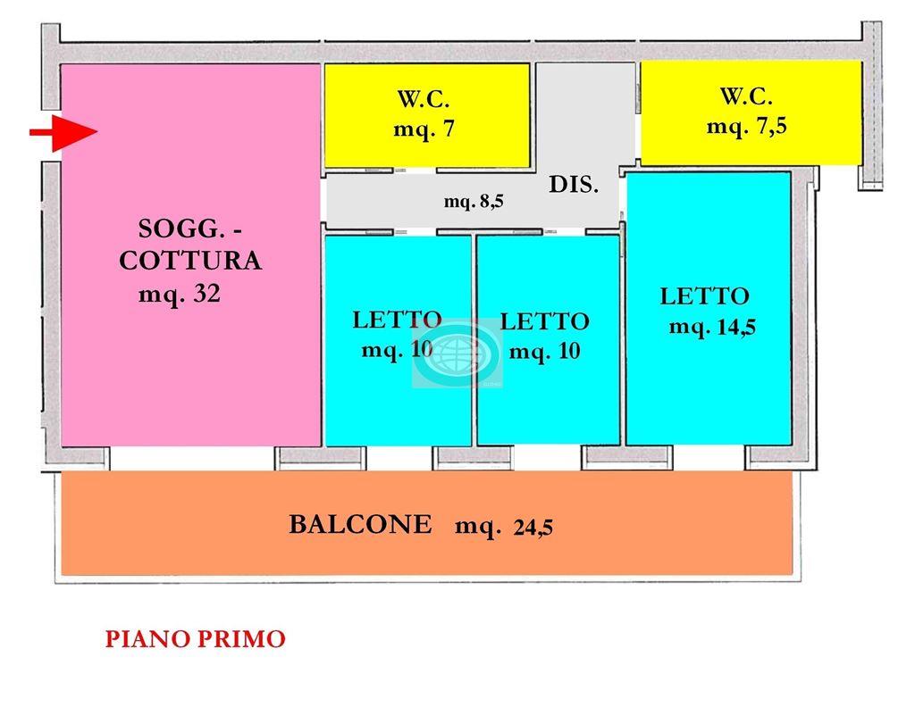 CESENA ( TORRE DEL MORO ) = appartamento NUOVO con 3 camere letto, AMPIO BALCONE, garage e posto auto