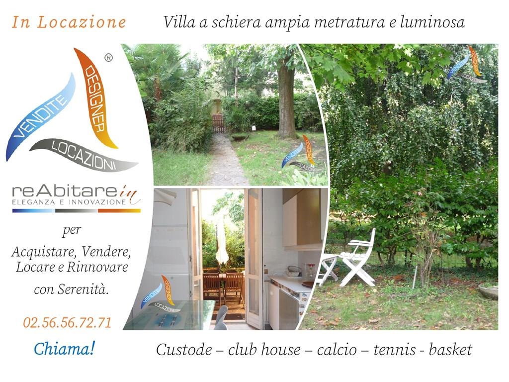 Villa a schiera luminosa ed ampia con  giardino mq 165 circa e box