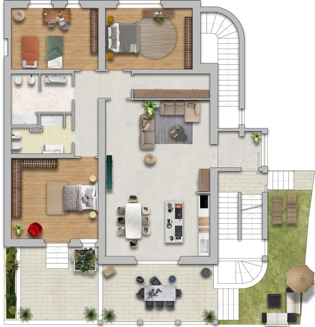 SIENA CENTRO: A POCHI PASSI DA PORTA PISPINI. Appartamento di 175 mq in fase di ristrutturazione