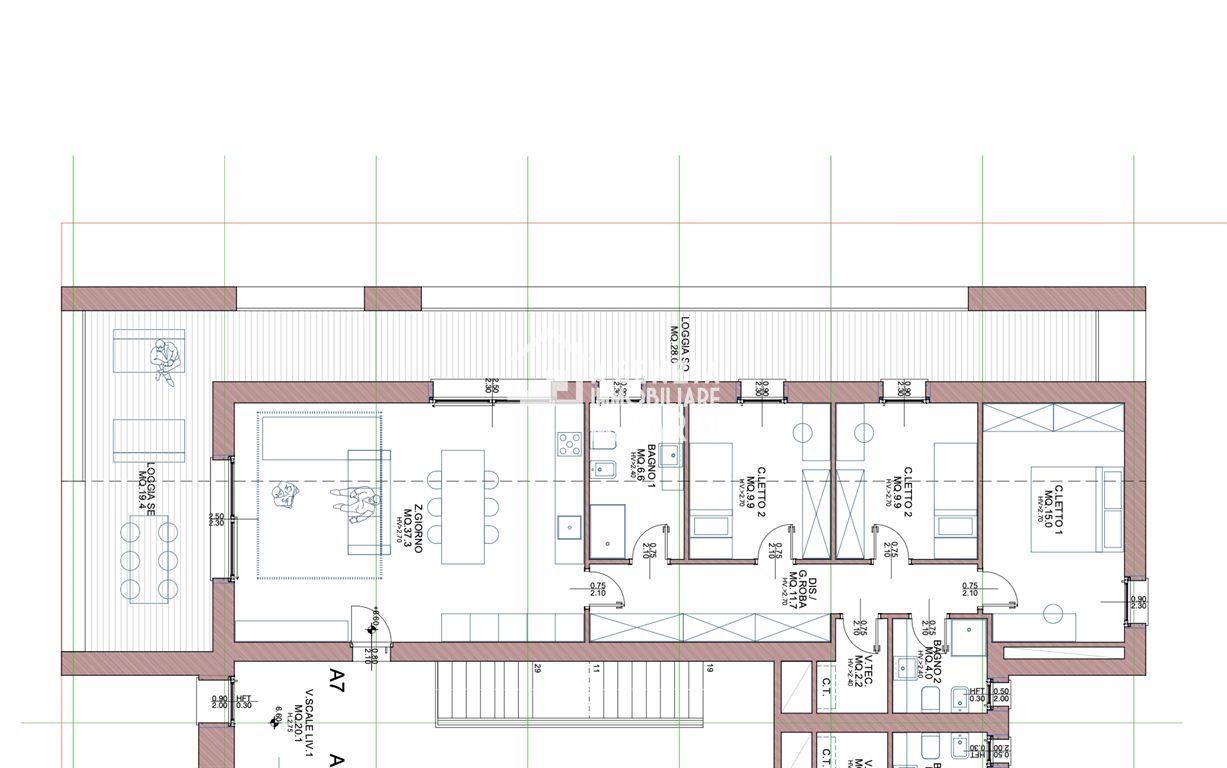FAENZA – ATTICO CON TERRAZZO DI 50 MQ SU DUE LATI