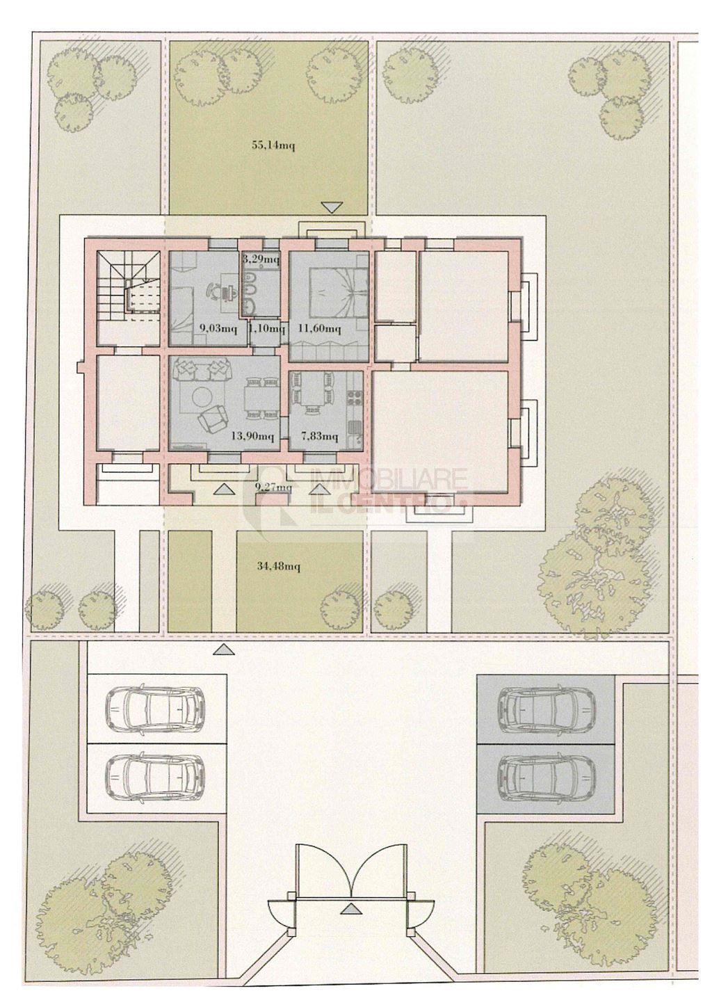 Appartamento con giardino e posti auto
