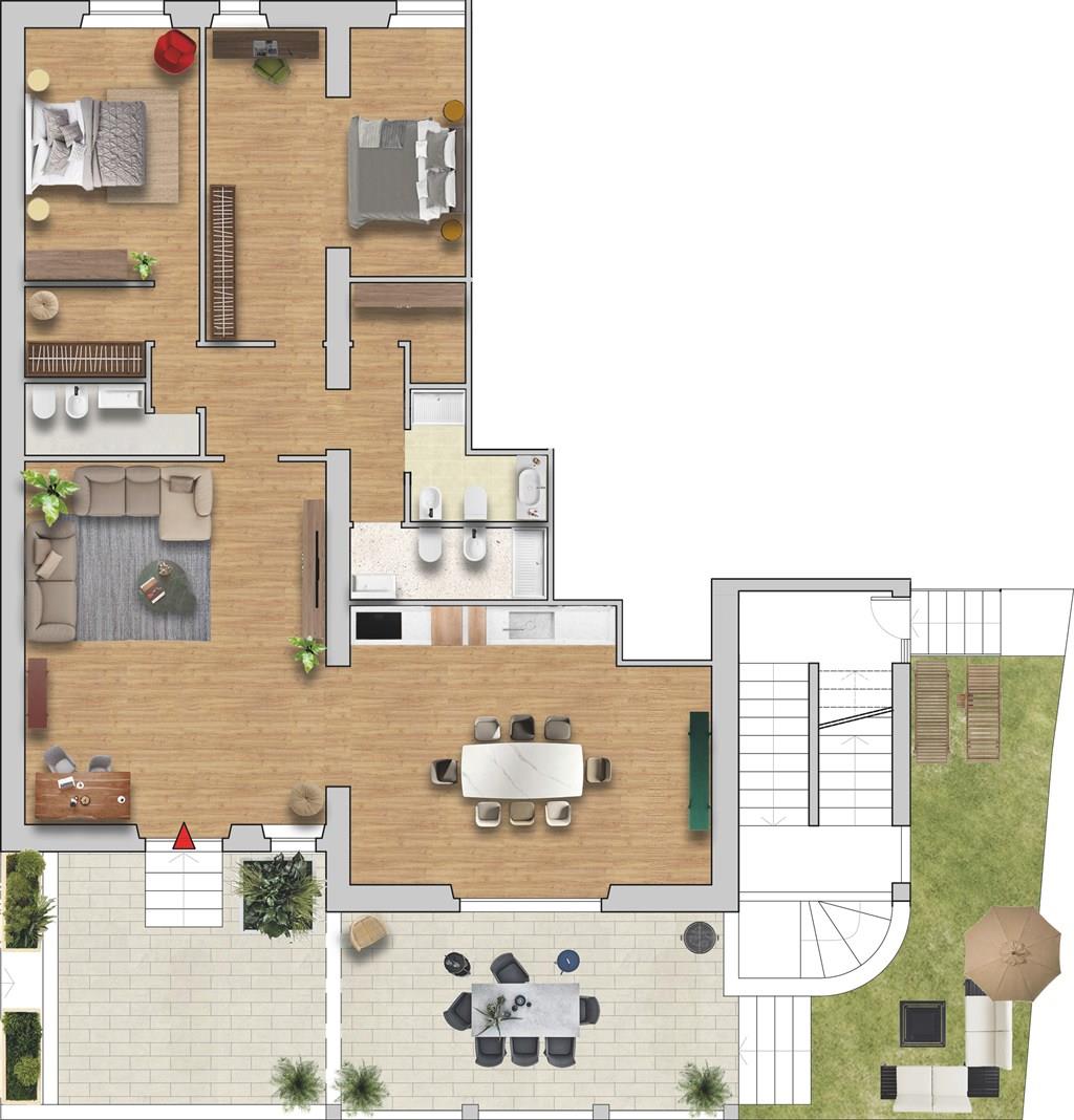 SIENA CENTRO: A POCHI PASSI DA PORTA PISPINI. Appartamento di 130 mq in fase di ristrutturazione