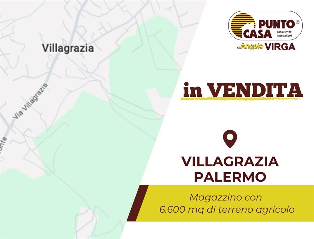 VILLAGRAZIA DI PALERMO | TERRENO AGRICOLO FRONTESTRADA CON MAGAZZINO