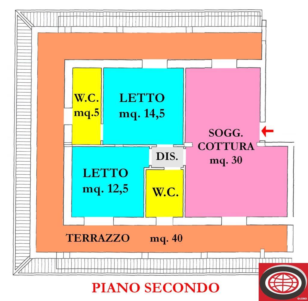 BADIA di Montiano (ATC38d): vendita di un appartamento, ULTIMO PIANO, nuovo a Montiano, con due camere da letto, ampia zona giorno, garage e cantina