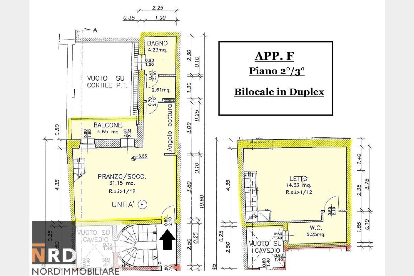 Appartamento F ( Duplex Bilocale P2°/3°)